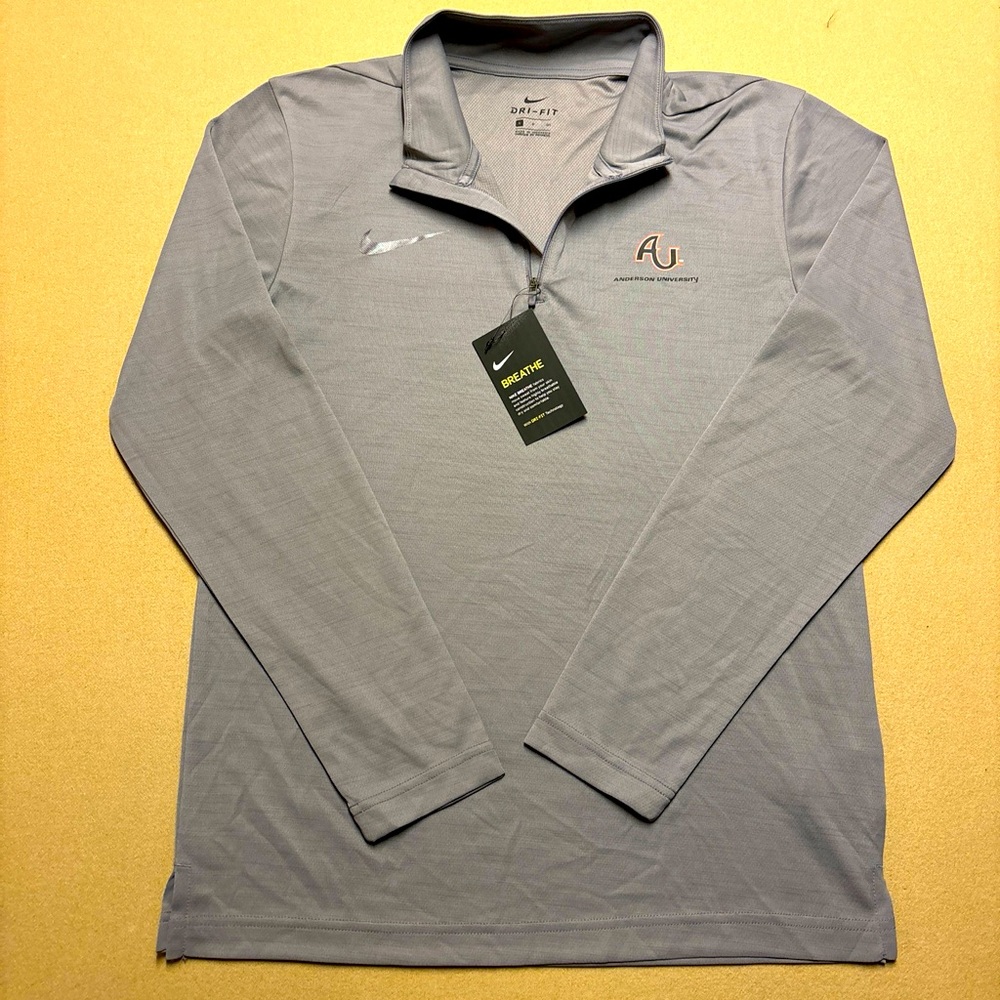 New Small Nike Mens Anderson University DRI-FIT 1/4 Zip Pullover Gray Quarter S